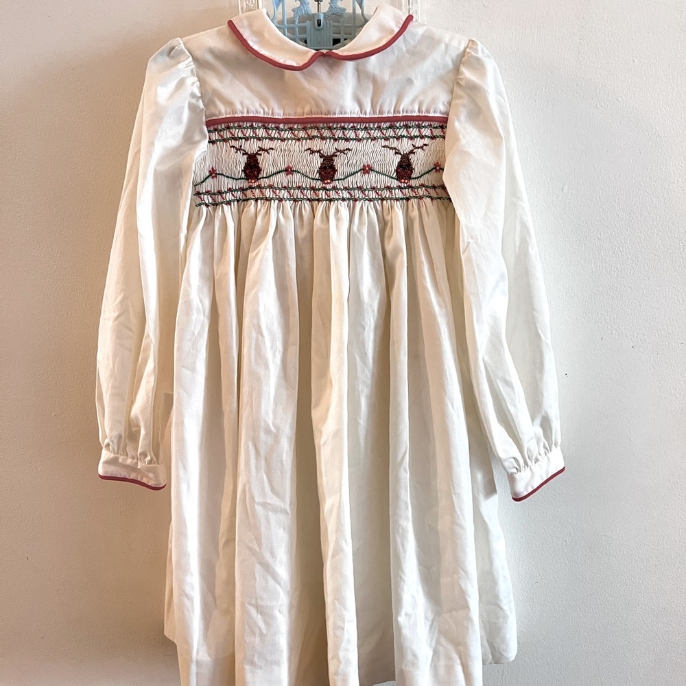 Charming Handmade Little Girl’s Christmas Reindeer Dress (3 - 5 Year Olds)
